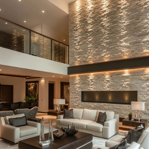 Coastal-style living room design